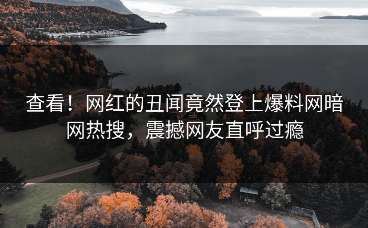 查看！网红的丑闻竟然登上爆料网暗网热搜，震撼网友直呼过瘾