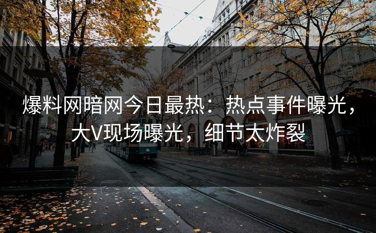 爆料网暗网今日最热：热点事件曝光，大V现场曝光，细节太炸裂