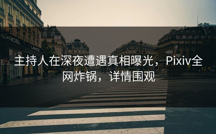 主持人在深夜遭遇真相曝光，Pixiv全网炸锅，详情围观